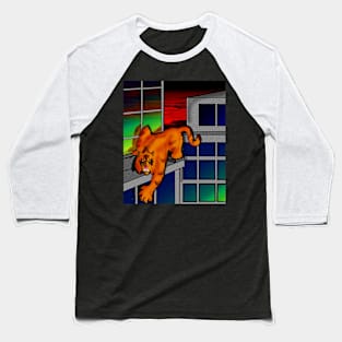 Tiger on a Ledge Baseball T-Shirt